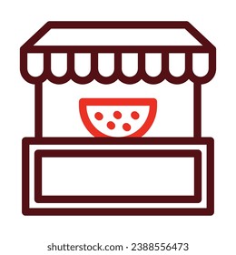 Fruit Stand Vector Thick Line Two Color Icons For Personal And Commercial Use.
