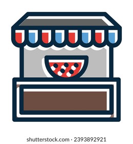 Fruit Stand Vector Thick Line Filled Dark Colors Icons For Personal And Commercial Use.
