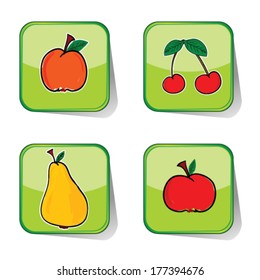fruit sticker color vector
