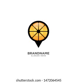 Fruit Store Logo Design Vector, Fruit Pinned symbol Icon