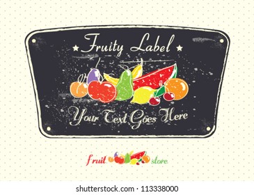fruit store vintage label vector illustration