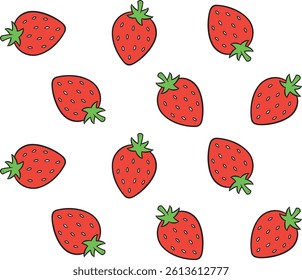 FRUIT - STRAWBERRY - ALLOVER PRINT - PATTERN