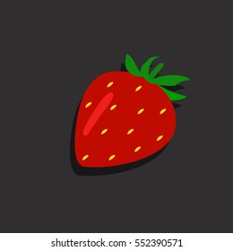 Fruit Strawberry. Flat