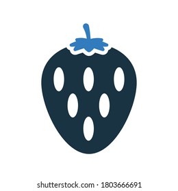 Fruit, strawberry icon. Editable vector isolated on a white background