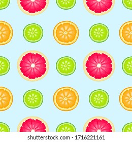 Fruit of Summer on Blue Background