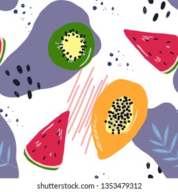 Fruit summer pattern and shapes