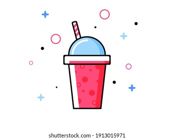 Fruit sweet drink illustration Flat design. Vector illustration EPS 10 vector. - Vector graphics