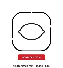 Fruit symbol, lemon outline vector icon