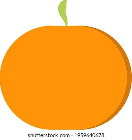 Fruit, tangerine with a green leaf.