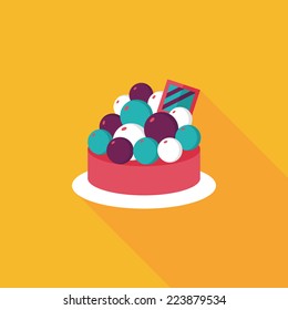 fruit tart flat icon with long shadow,eps10