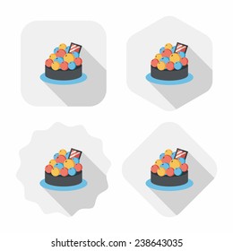 fruit tart flat icon with long shadow, eps10