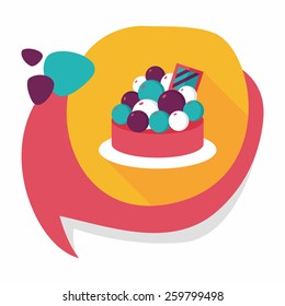 fruit tart flat icon with long shadow,eps10