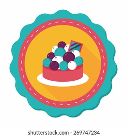 fruit tart flat icon with long shadow,eps10