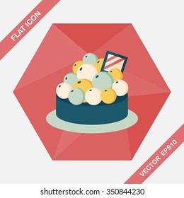fruit tart flat icon with long shadow,eps10
