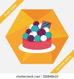 fruit tart flat icon with long shadow,eps10