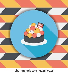 fruit tart flat icon with long shadow,eps10
