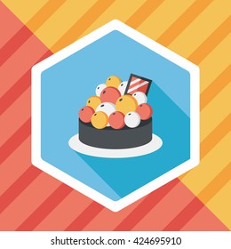 fruit tart flat icon with long shadow,eps10