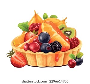 fruit tart fresh and delicious icon isolated