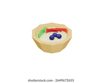 fruit tart icon 3d illustration render