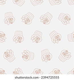 Fruit tart line art seamless pattern. Suitable for backgrounds, wallpapers, fabrics, textiles, wrapping papers, printed materials, and many more.
