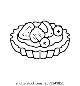 fruit tart sweet food line icon vector. fruit tart sweet food sign. isolated contour symbol black illustration