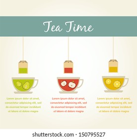 fruit tea infographics. vector illustration