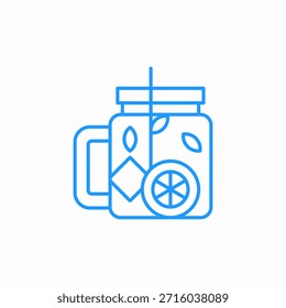 Tarro de té de fruta icono signo Vector