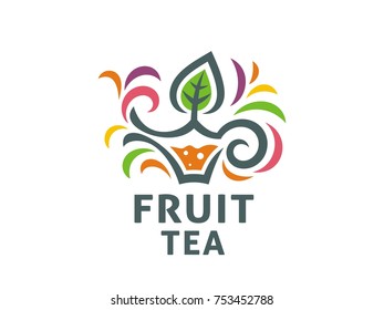 Fruit tea logo. Vector format, available for editing.