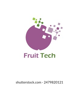 Fruit tech simple logo ilustration template bussines