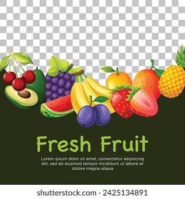 Fruit template social media post with photo