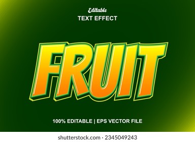fruit text effect with orange color graphic style and editable.