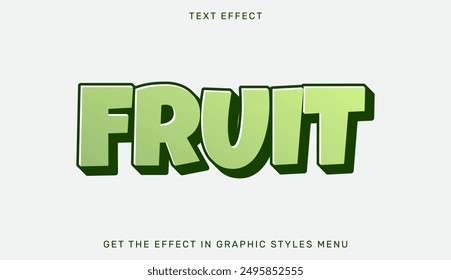 Fruit text effect template in 3d design