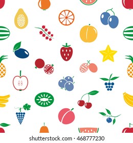 fruit theme color simple icons seamless modern pattern eps10