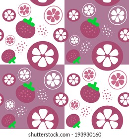 fruit theme seamless background illustration template Ã¢Â?Â? mangosteen 