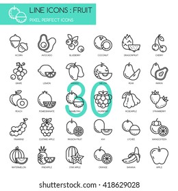 Fruit  , Thin Line and Pixel Perfect Icons