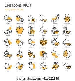 Fruit , Thin Line and Pixel Perfect Icons