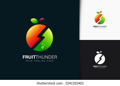 Fruit thunder logo design with gradient
