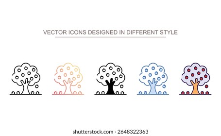 Fruit Tree icon design with white background stock illustration