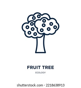 Fruit Tree Icon From Ecology Collection. Thin Linear Fruit Tree, Fruit, Nature Outline Icon Isolated On White Background. Line Vector Fruit Tree Sign, Symbol For Web And Mobile