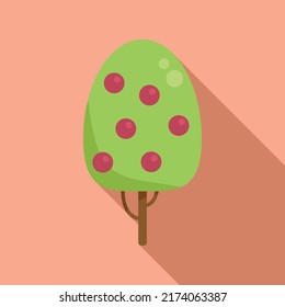 Fruit tree icon flat vector. Agriculture farm. Garden person