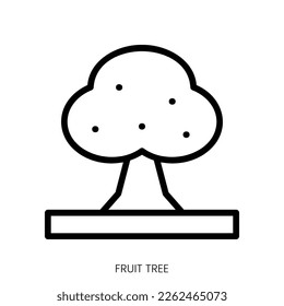 fruit tree icon. Line Art Style Design Isolated On White Background