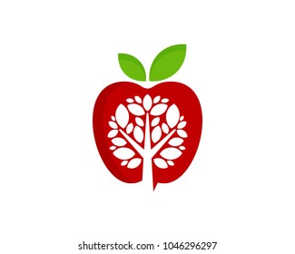 Fruit Tree Icon Logo Design Element