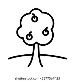 Fruit Tree Icon. Icon related to Farming And Farm. Suitable for web site design, app, user interfaces. Line icon style. Simple vector design