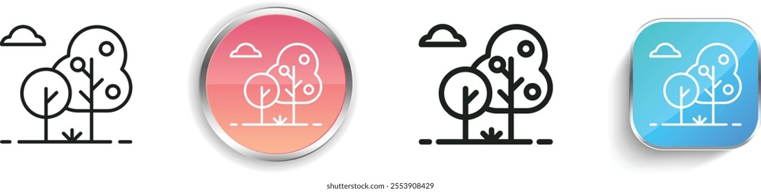 fruit tree icon. Thin Linear, Regular and Button Style Design Isolated On White Background
