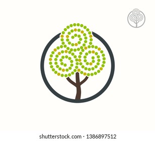 Fruit tree isolated vector logo. Apple garden logotype concept. EPS10