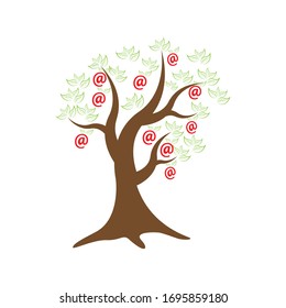 fruit tree at letter logo