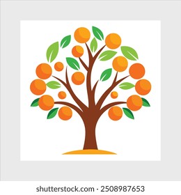Icono de Ilustración vectorial de árbol de frutas