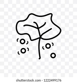 Fruit tree vector linear icon isolated on transparent background, Fruit tree transparency concept can be used for web and mobile