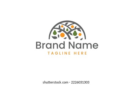 Fruit tree vector logo design