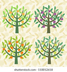 Fruit trees illustration